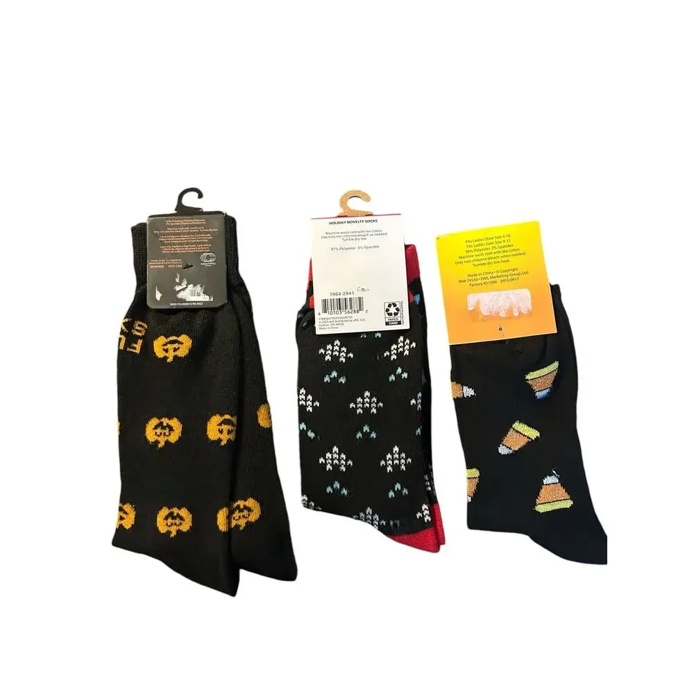 Holiday Socks-Set of 3 Fits Shoe Size 4-10 NWT